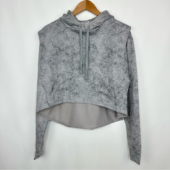 Gymshark Chalk Light Gray Crop Cutout Sweatshirt Hoodie Size M - Picture 4 of 13